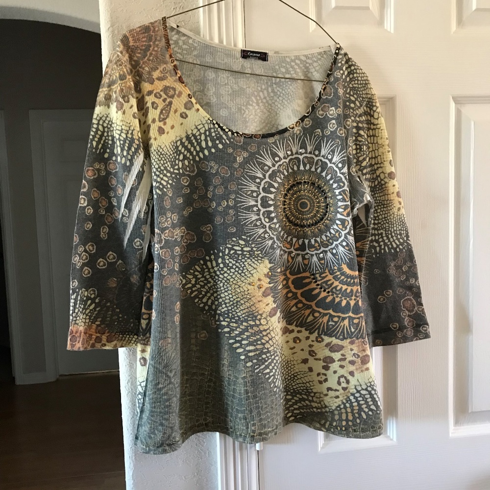 Cocomo multi colored 3/4 Sleeve Top PL